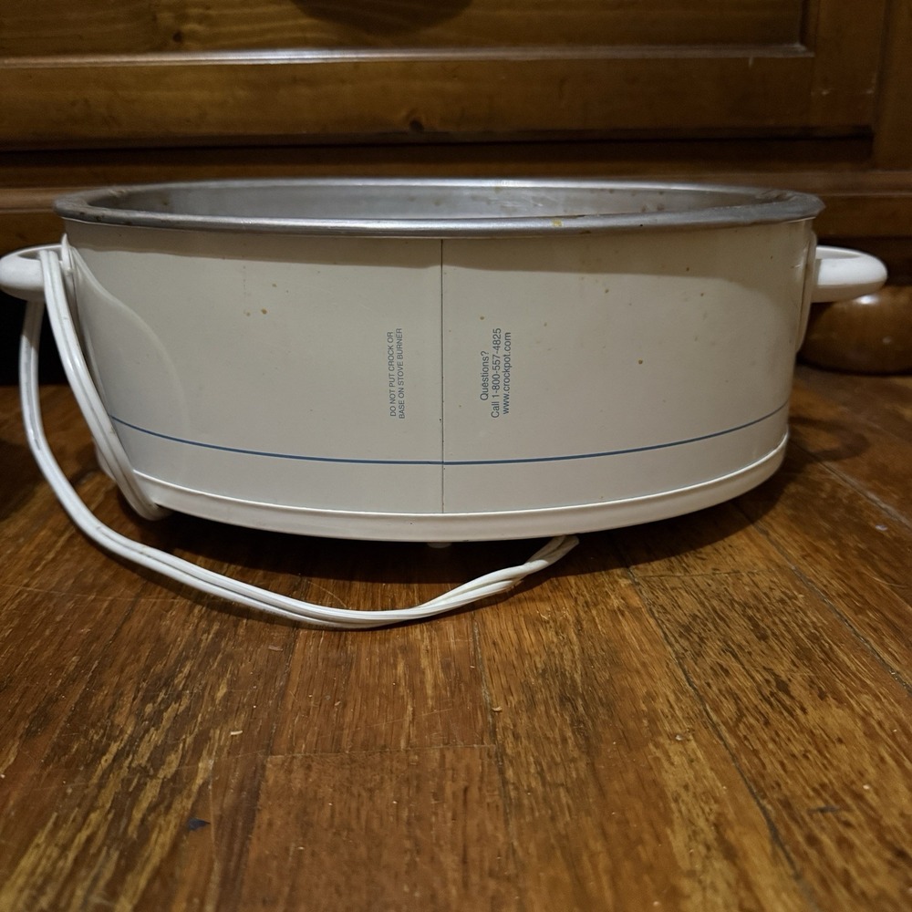 Rival Slow Cooker 5 qt Oval Crock Pot Vines Blue Stoneware SCE500 Cottage-core - Picture 2 of 12